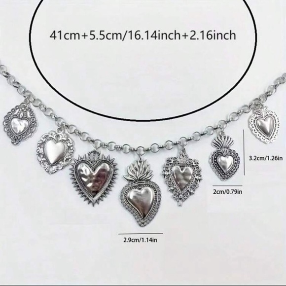 Zara Silver Heart Charm Necklace - Picture 3 of 3